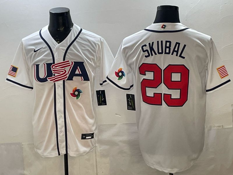Men 2026 World Cub USA #29 Raleigh White Game Nike MLB Jersey style 0020